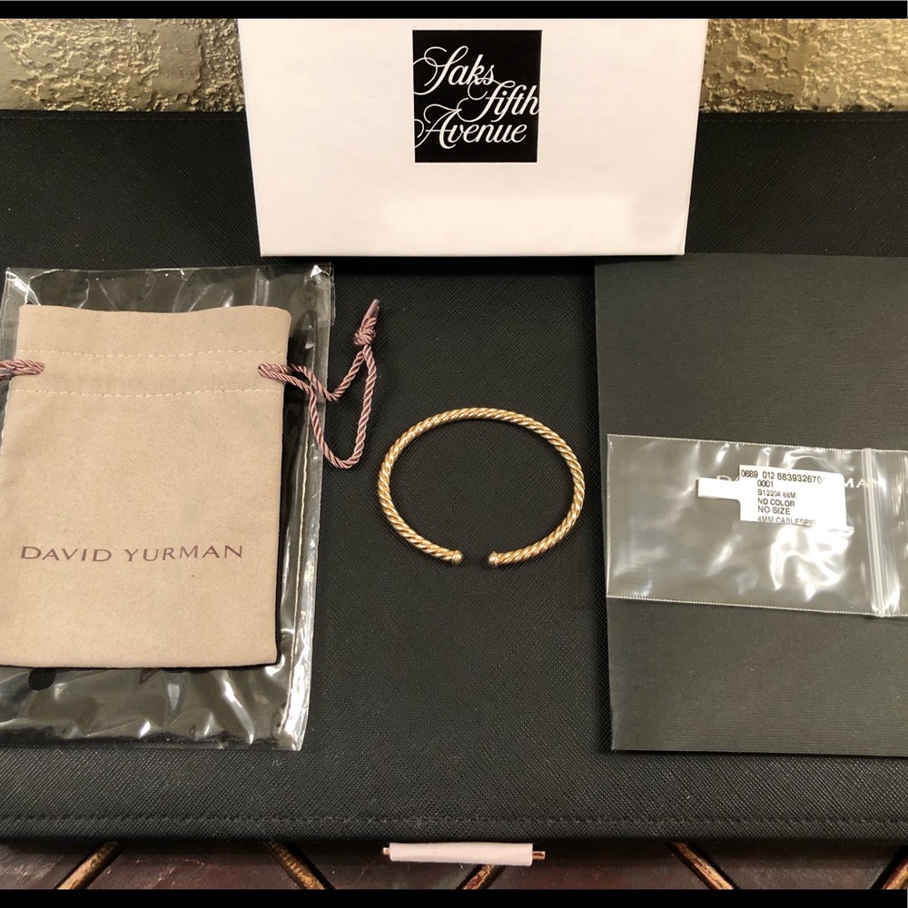 David Yurman Cable Spira Bracelet in 18K Gold, 4mm